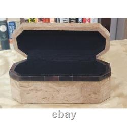 Vintage Tessellated Marble Stone Octagonal Box By Renoir Designs