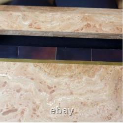 Vintage Tessellated Marble Stone Octagonal Box By Renoir Designs