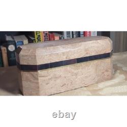 Vintage Tessellated Marble Stone Octagonal Box By Renoir Designs