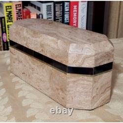 Vintage Tessellated Marble Stone Octagonal Box By Renoir Designs