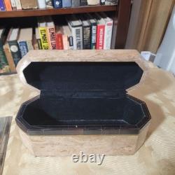 Vintage Tessellated Marble Stone Octagonal Box By Renoir Designs