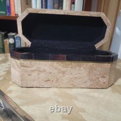 Vintage Tessellated Marble Stone Octagonal Box By Renoir Designs