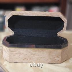 Vintage Tessellated Marble Stone Octagonal Box By Renoir Designs