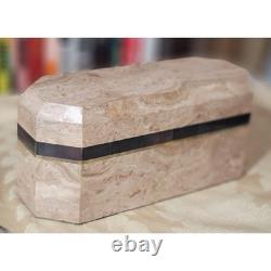 Vintage Tessellated Marble Stone Octagonal Box By Renoir Designs