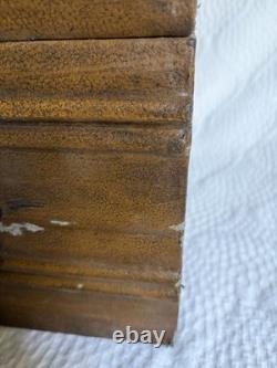 Vintage Three Hands Corp Leather Stacked Suitcase Storage Box HTF Grunge Look