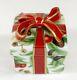 Vintage Tiffany & Co Box Christmas Gift Trinket Ceramic Japan Bow Acorns 2