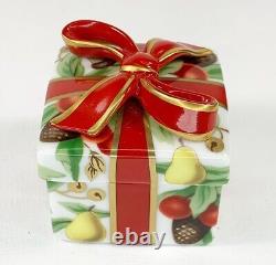 Vintage Tiffany & Co Box Christmas Gift Trinket Ceramic Japan Bow Acorns 2