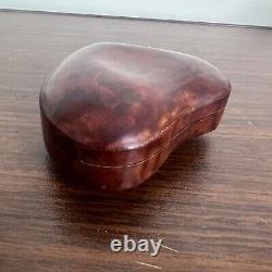 Vintage Tiffany & Co Leather Covered Heart Box by Elsa Peretti Burgundy