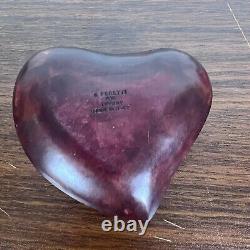 Vintage Tiffany & Co Leather Covered Heart Box by Elsa Peretti Burgundy