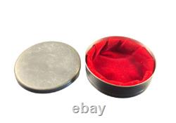 Vintage Tiffany & Co Trinket Box Tin Handcrafted Pewter Red Velvet Lining