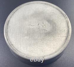 Vintage Tiffany & Co Trinket Box Tin Handcrafted Pewter Red Velvet Lining