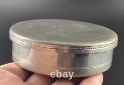 Vintage Tiffany & Co Trinket Box Tin Handcrafted Pewter Red Velvet Lining