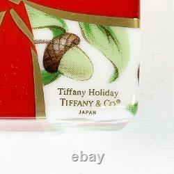 Vintage Tiffany & Co Trinket Ring Box Christmas Gift Ceramic Japan Bow Acorns 2