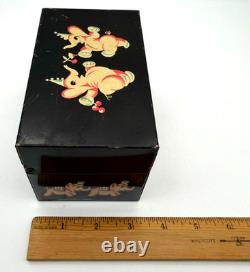 Vintage Tin Metal Recipe Box, Pink Elephants & Cocktails Very Rare, Lot #175