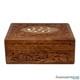 Vintage Traditional Carved Walnut Inlaid Storage Box