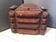 Vintage Tramp Art Wooden Box 15.5x12x6.5 Folk Art Antique Jewelry Keepsake