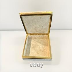 Vintage Travertine Marble Italy Trinket Box with brass hinges