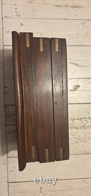 Vintage Trinket Box With Secret Lock And Brass Inlay