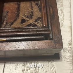 Vintage Trinket Box With Secret Lock And Brass Inlay