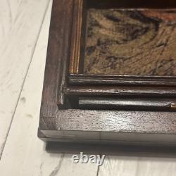 Vintage Trinket Box With Secret Lock And Brass Inlay
