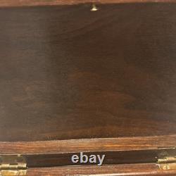 Vintage Trinket Box With Secret Lock And Brass Inlay