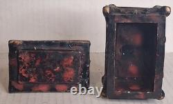 Vintage (Trinket Box of Jeweled Elephant) figure / Lacquered wood 1800s Art