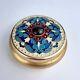 Vintage Ussr Gold Plated Colored Enamel Women's Jewelry Trinket Box Powder Box