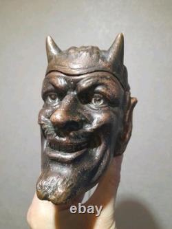 Vintage USSR Mephistopheles Head Ashtray Trinket Box Gothic Devil Opening Top