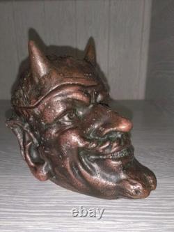 Vintage USSR Mephistopheles Head Ashtray Trinket Box Gothic Devil Opening Top