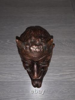 Vintage USSR Mephistopheles Head Ashtray Trinket Box Gothic Devil Opening Top