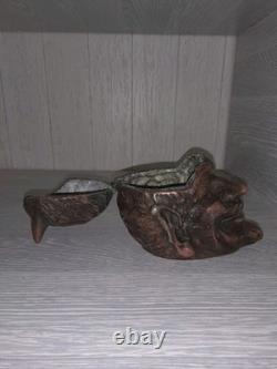 Vintage USSR Mephistopheles Head Ashtray Trinket Box Gothic Devil Opening Top