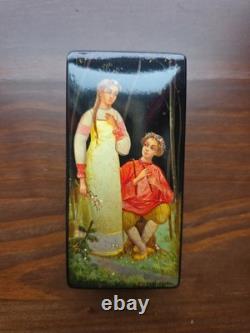 Vintage USSR Russian Fedoskino Hand Painted Lacquer Boxes Snow Maiden Russian