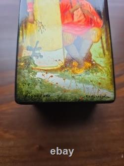 Vintage USSR Russian Fedoskino Hand Painted Lacquer Boxes Snow Maiden Russian
