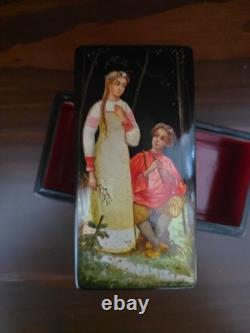 Vintage USSR Russian Fedoskino Hand Painted Lacquer Boxes Snow Maiden Russian