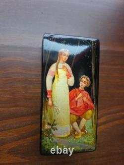 Vintage USSR Russian Fedoskino Hand Painted Lacquer Boxes Snow Maiden Russian