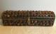Vintage Unique Hand Made Wood Box With Applied Carnelian Gemstones