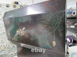 Vintage Unusual Asian Forest lacquered hand painted box from China 1970's
