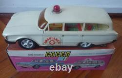 Vintage & Very Rare Argentina Tin Plastic Ambulance Friction Toy Cocco With Box