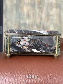 Vintage Very Rare Jasper Jewelry Box USSR Gemstone Ukraine Collectible