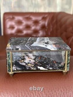 Vintage Very Rare Jasper Jewelry Box USSR Gemstone Ukraine Collectible