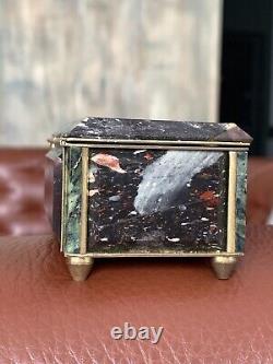 Vintage Very Rare Jasper Jewelry Box USSR Gemstone Ukraine Collectible