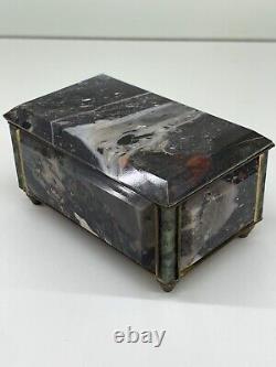 Vintage Very Rare Jasper Jewelry Box USSR Gemstone Ukraine Collectible