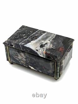 Vintage Very Rare Jasper Jewelry Box USSR Gemstone Ukraine Collectible