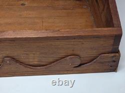 Vintage Victorian Desk Storage Box Chest Inlaid Lid Scalloped Base Locking Top