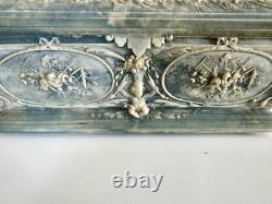 Vintage Victorian blue soapstone hinged jewelry box with additional shelf 1970s