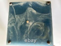 Vintage Victorian blue soapstone hinged jewelry box with additional shelf 1970s