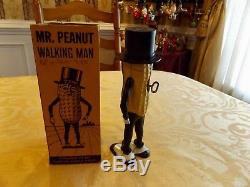 Vintage WIND UP MR PEANUT WALKING HARD PLASTIC TOY 1955 WORKING COMPLETE WithBOX