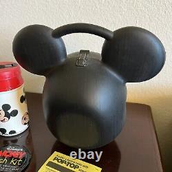 Vintage Walt Disney Mickey Mouse Head Plastic Lunch Box by Aladdin With Thermos
