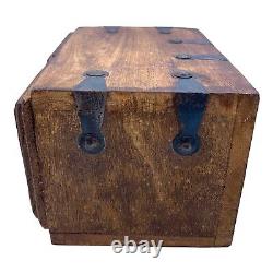 Vintage Wood Apothecary Tea Spice Box Carved Boho Jewelry Box Handmade India