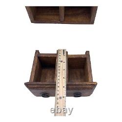 Vintage Wood Apothecary Tea Spice Box Carved Boho Jewelry Box Handmade India